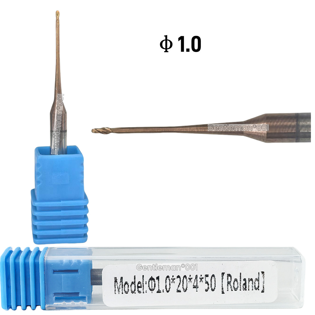 Dental Roland Uncoated Milling Bur Zirconia Cutting CAD CAM Burs φ1.0mm