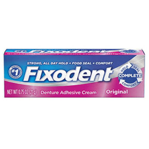 Fixodent Denture Adhesive Cream, Original – Case of 24, .75 oz. tubes
