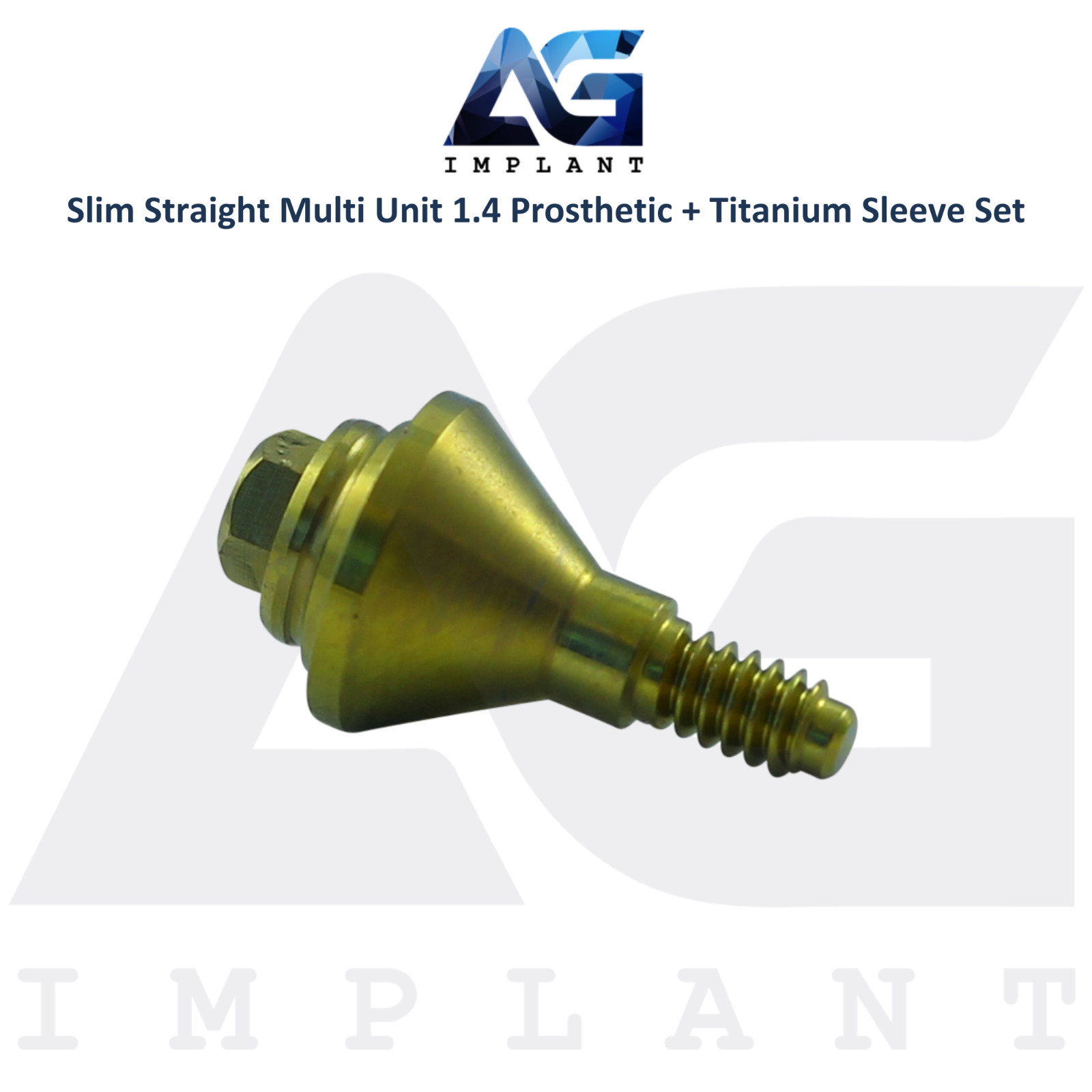 10 Straight Multi Unit 1.4 Prosthetic Titanium Sleeve Set Slim Int Hex 2.0mm