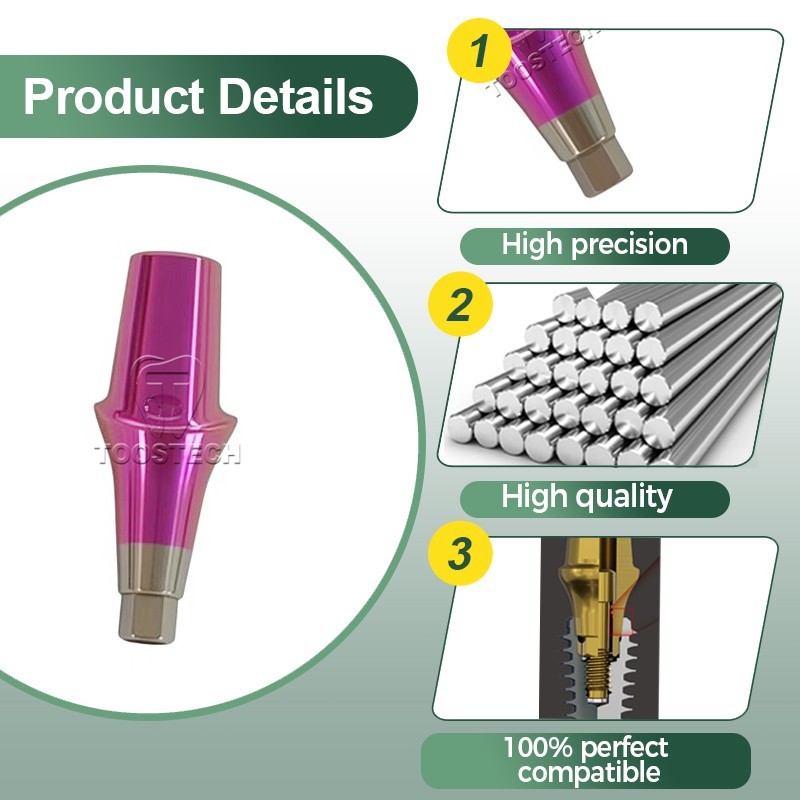Anatomic Cemented Straight abutment fits to Neodent GM D4.7/6.0 GH1.5-4.5mm