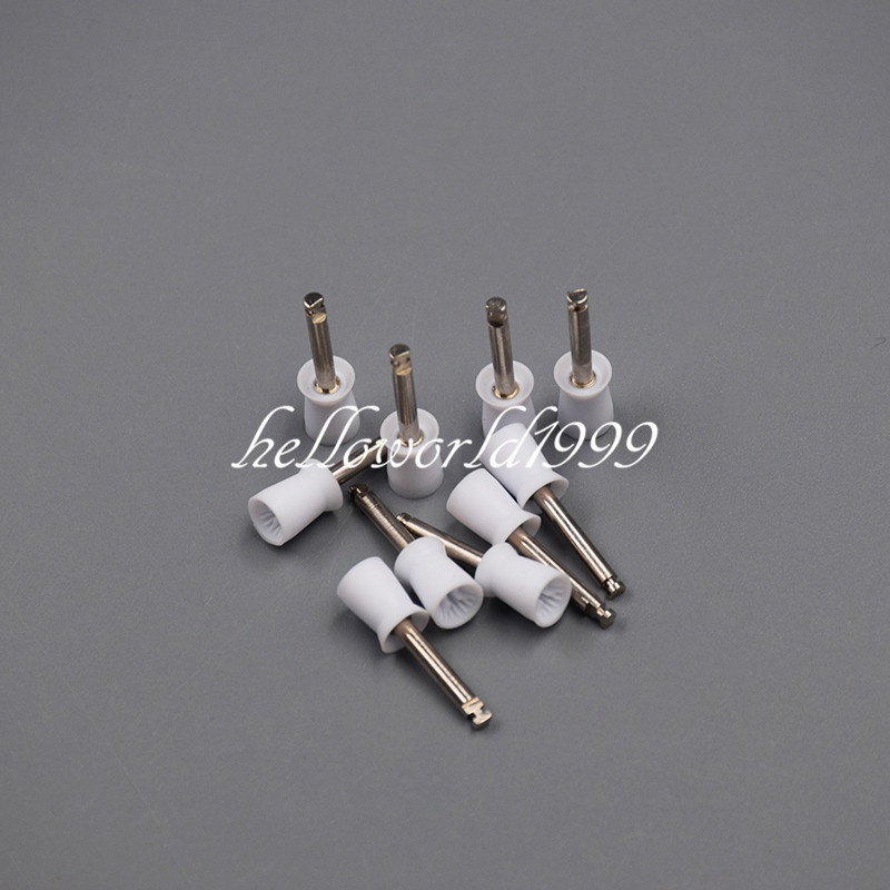 10 Pc Dental Latch Type Polishing Polisher Prophy Cup Rubber Brush White 4Webbed