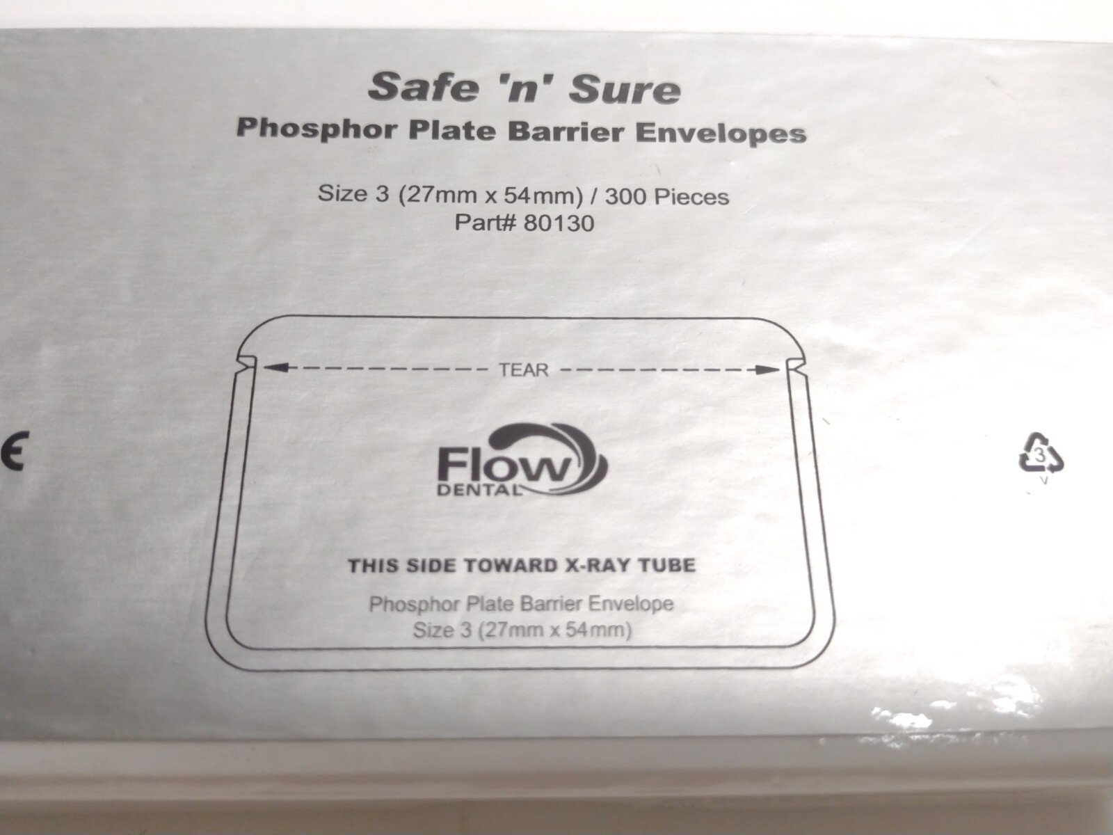 Barrier Envelopes for Phosphor Plate Dental Digital X-Ray Size 3, 300/Bx