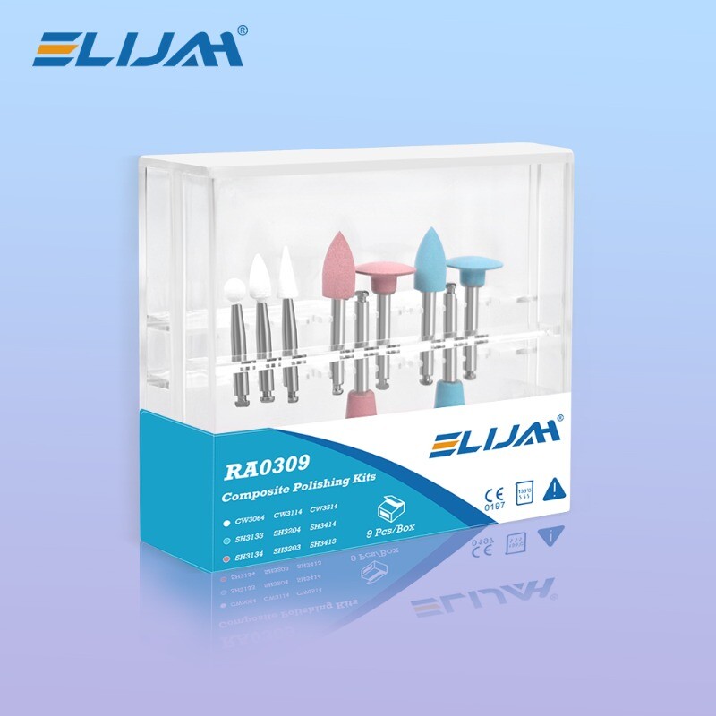 ELIJAH Dental Composite Polishers RA0309 3 Ceramic 6 Silicone Rubber 9pcs/1Box