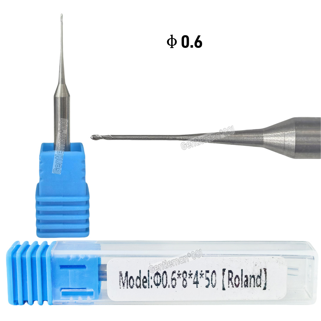 Dental Roland Uncoated Milling Bur Zirconia Cutting CAD CAM Burs φ0.6mm