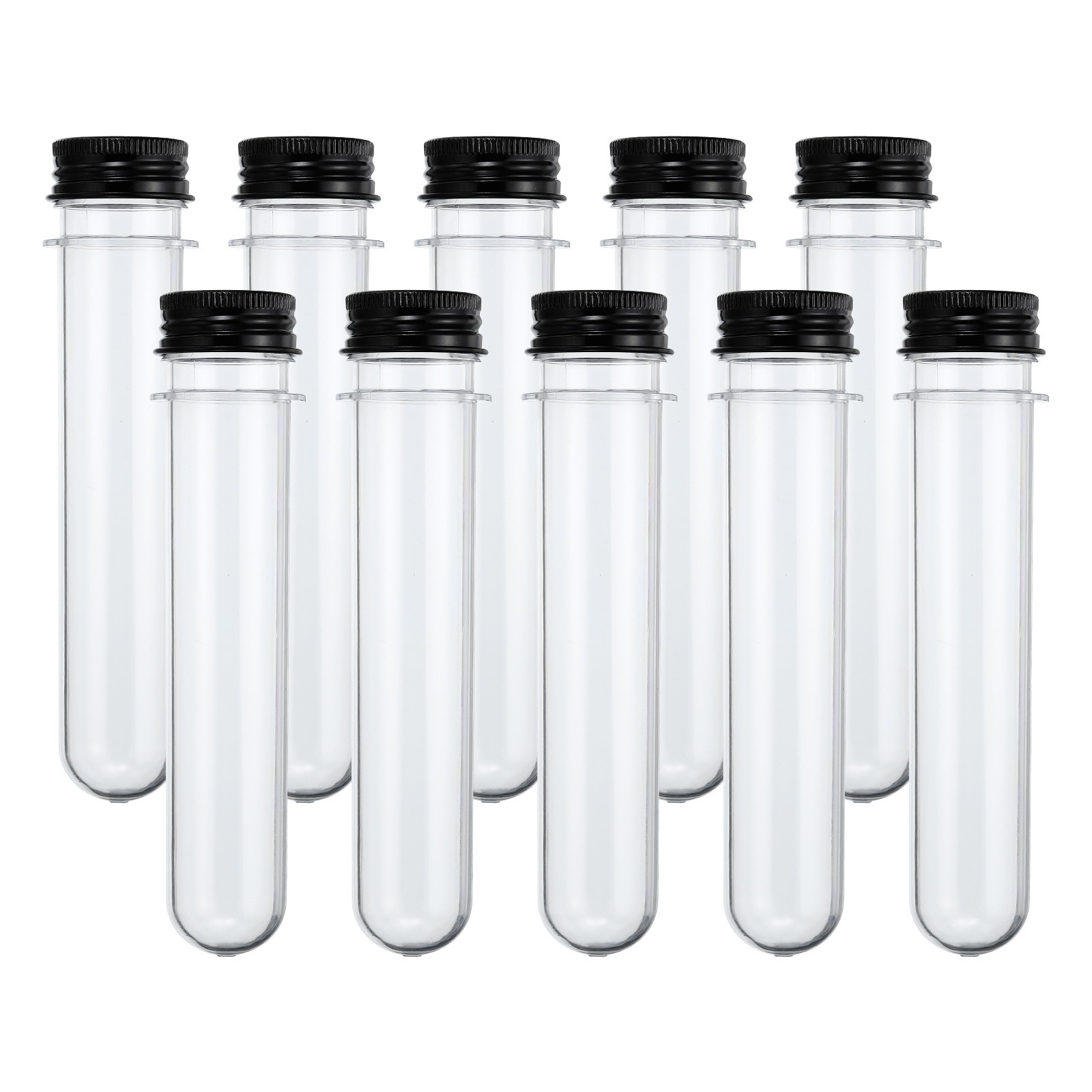 40ml Tt Tub 60pcs 5.51×0.98″ Plastic Tt Tube Containers with Caps Black