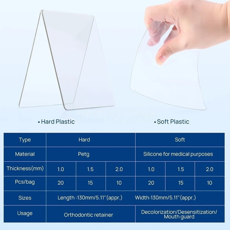 Dental Lab Splint Thermoforming Material Hard 1.0/1.5/2.0mm For Vacuum Forming