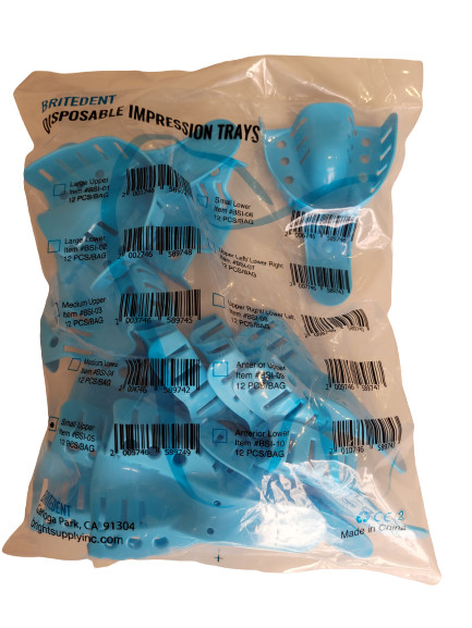 Disposable Perforated Dental Impression Trays. All Sizes available (12 pcs/bag)