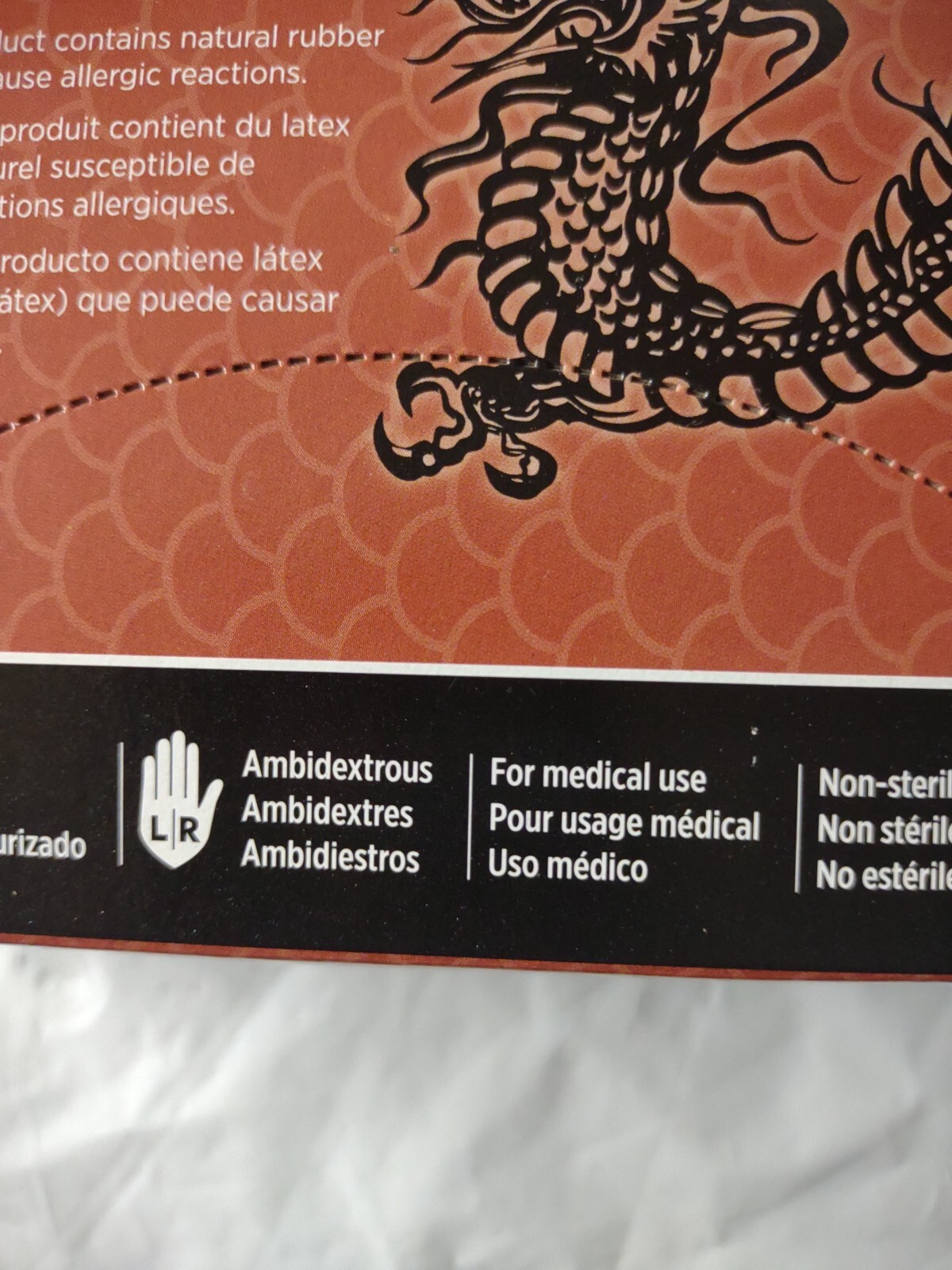 *100-Gloves Microflex Black Dragon PF Examination Latex BD-1003-PF, Size Large