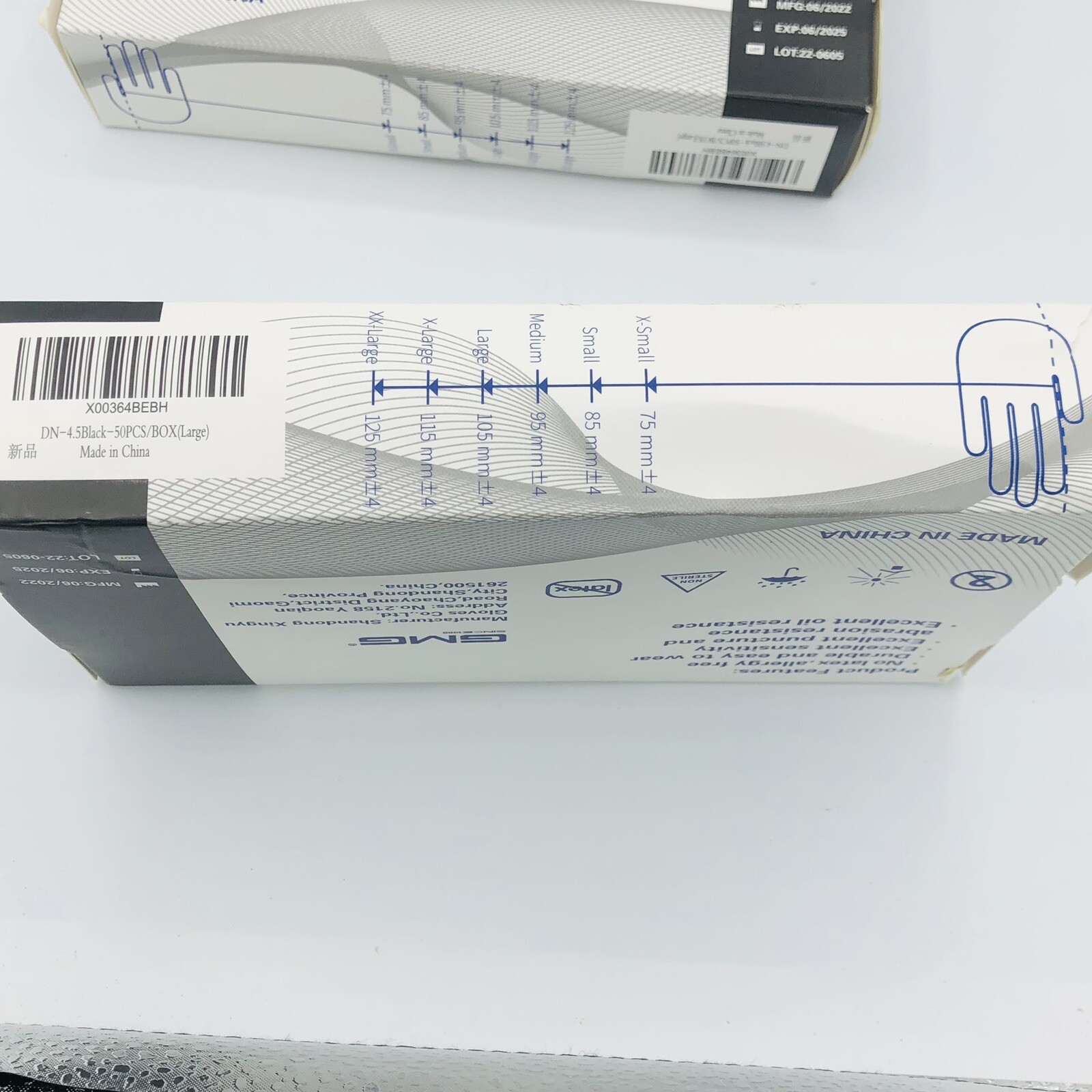 Nitrile Gloves Size Large Black Disposable GMG 2 Boxes of 50 Mechanic