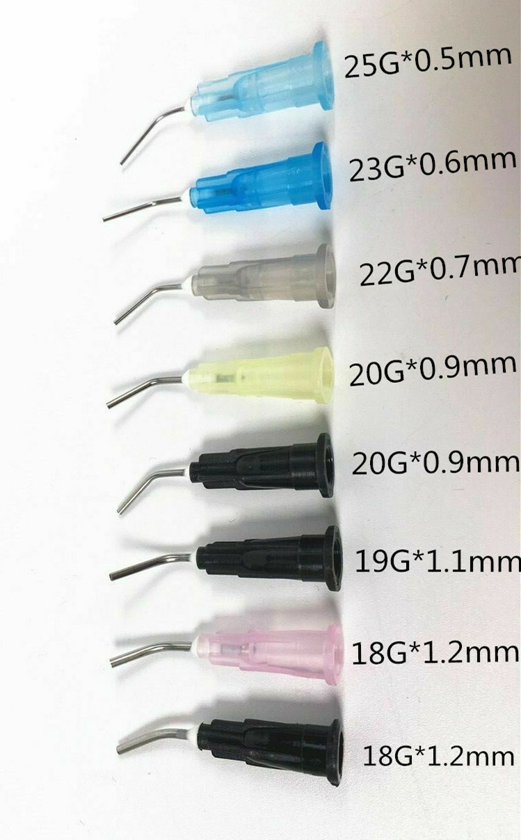 Dental Syringe Tips Applicator Prebent Brush End Conveyor Needle Tips
