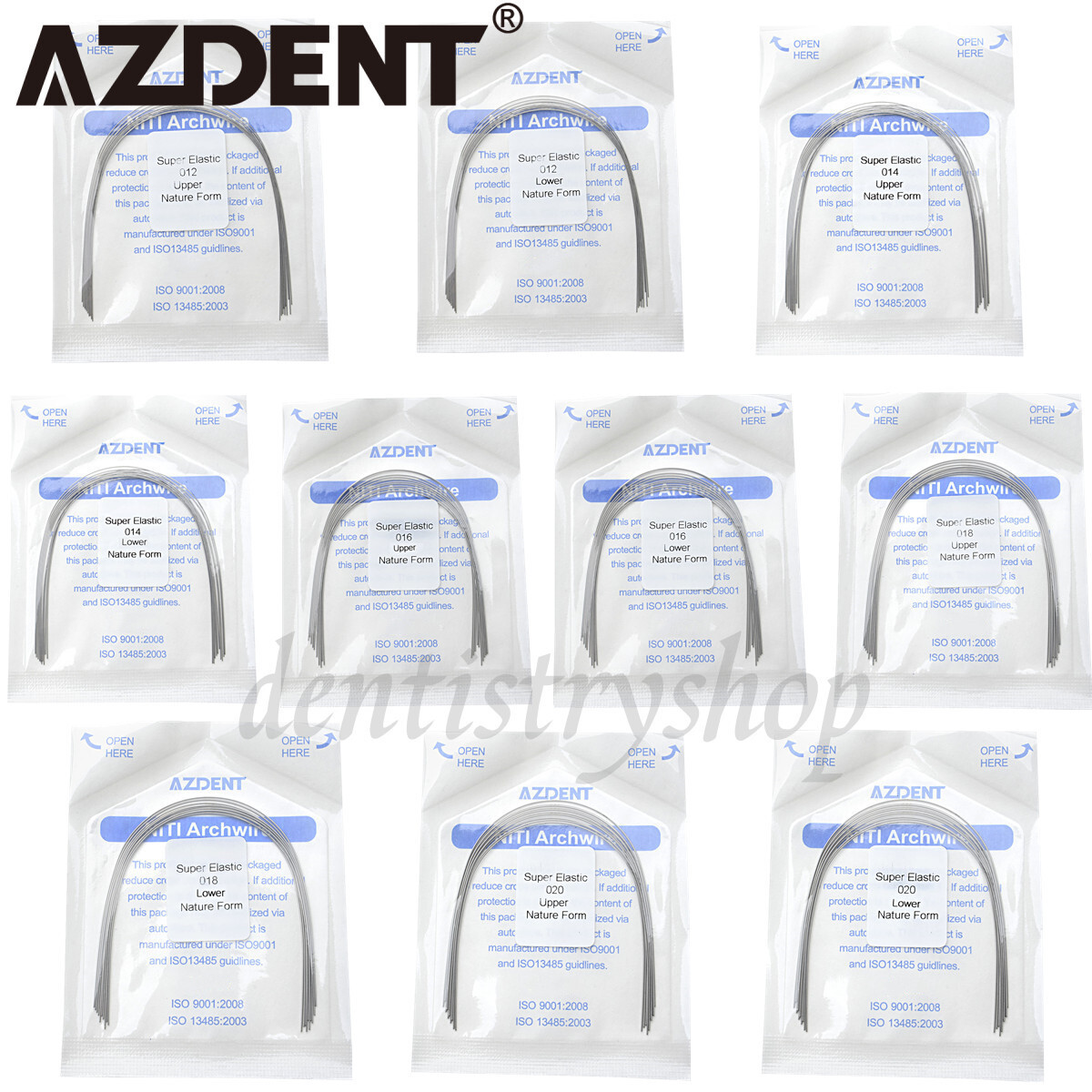 Dental Ortho Niti Arch Wires Super Elastic Round Nature Form 012-020 U/L AZDENT