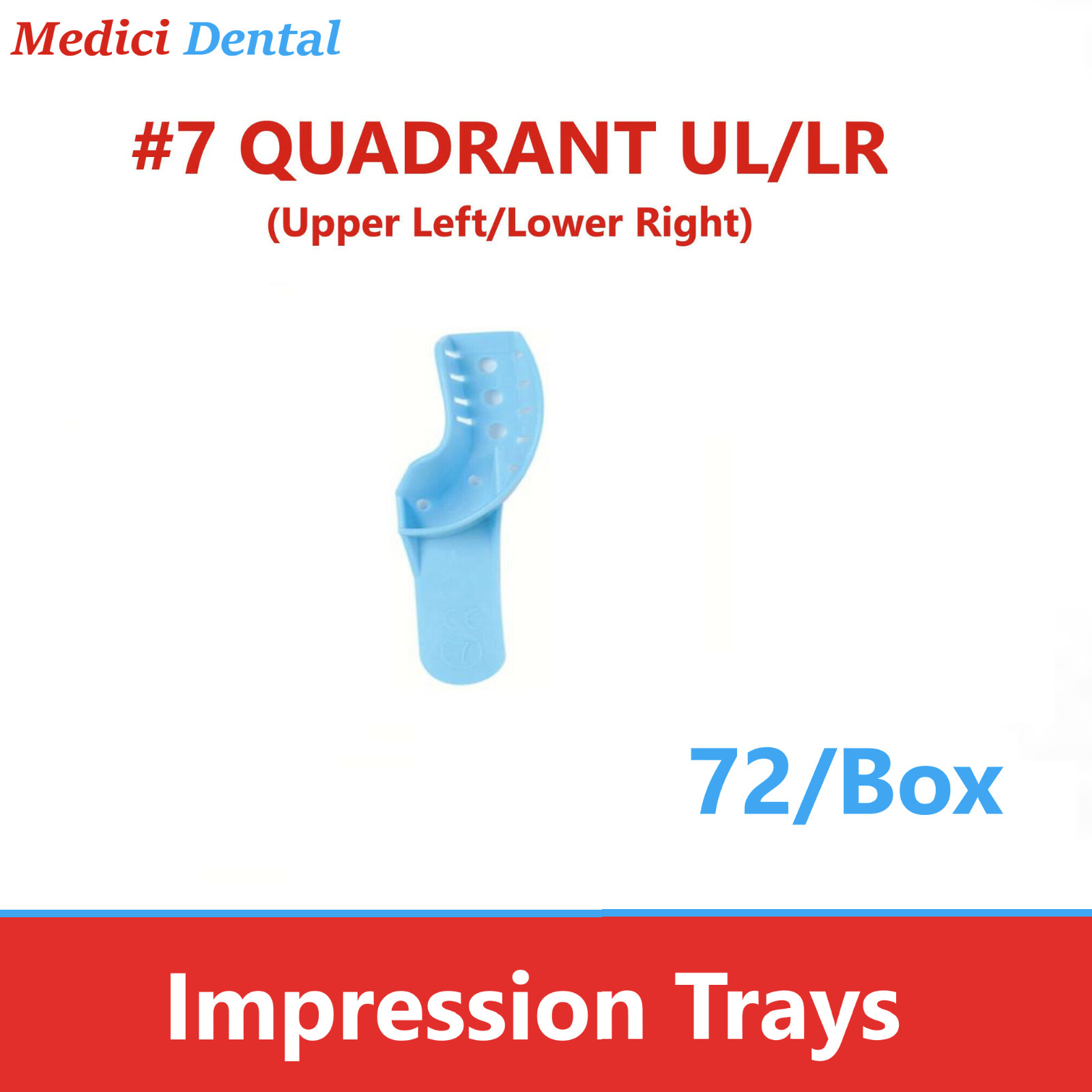 Dental Impression Trays Perforated Plastic Autoclave (CHOOSE SIZE) 72 Trays/Bx
