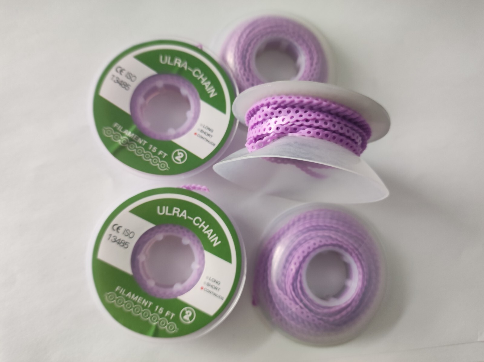 5 Pcs Dental Power Chains Elastic Band Clear Transparent Close Continuous 15Feet