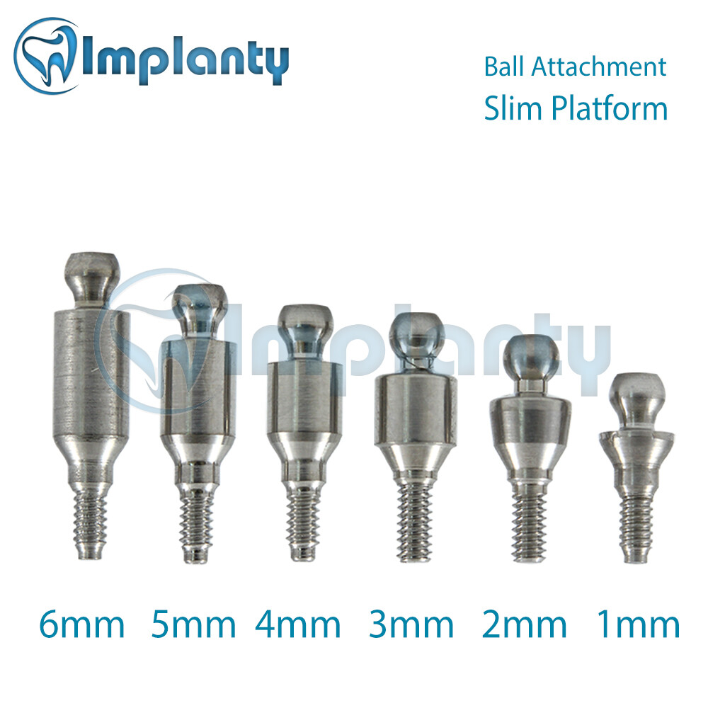 Slim Ball Attachment Abutment, Dental Titanium Internal Hex 2.0mm Platform