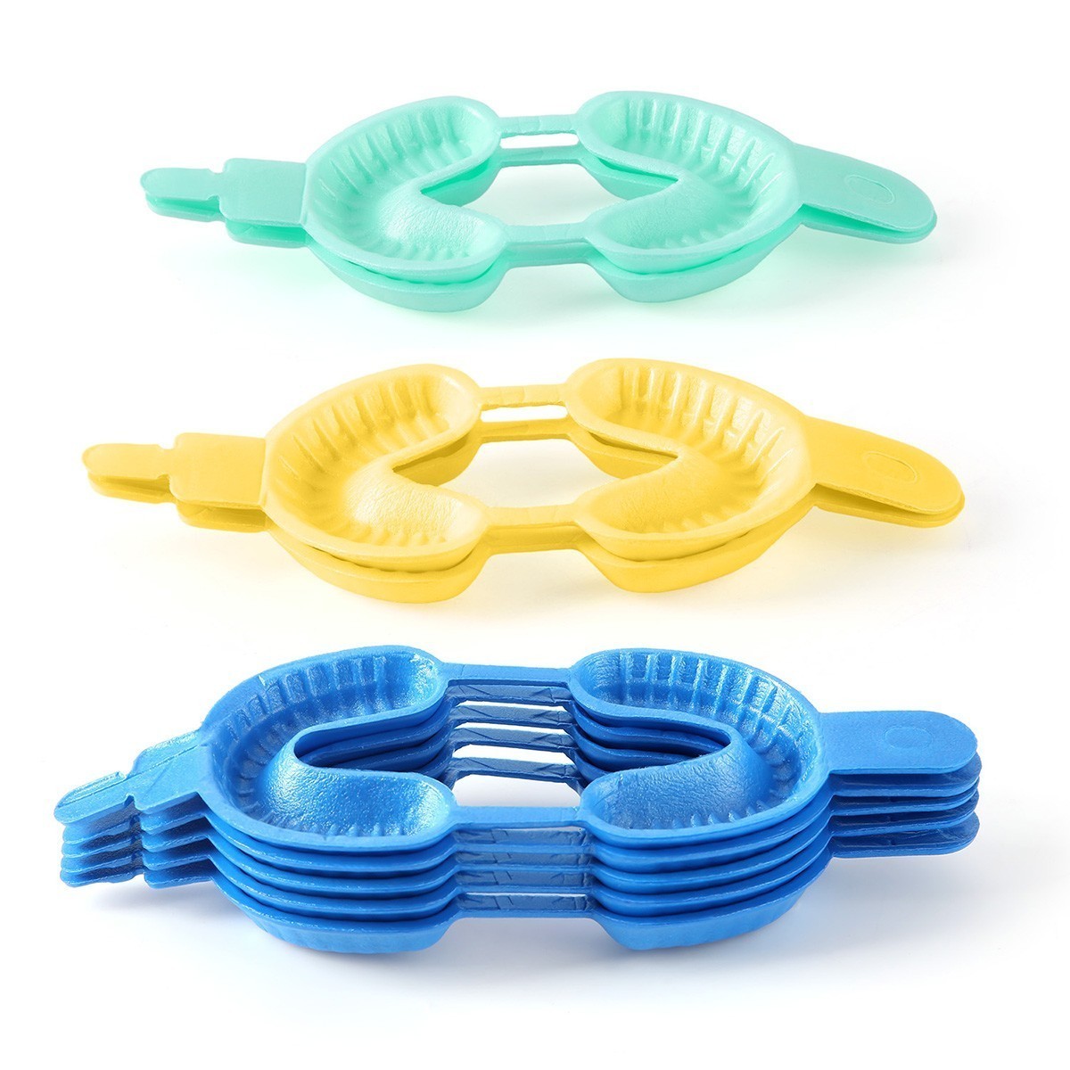 100-300Pcs Dental Fluoride Disposable Dual Arch Trays Gel Foam 3 Size S/ M /L