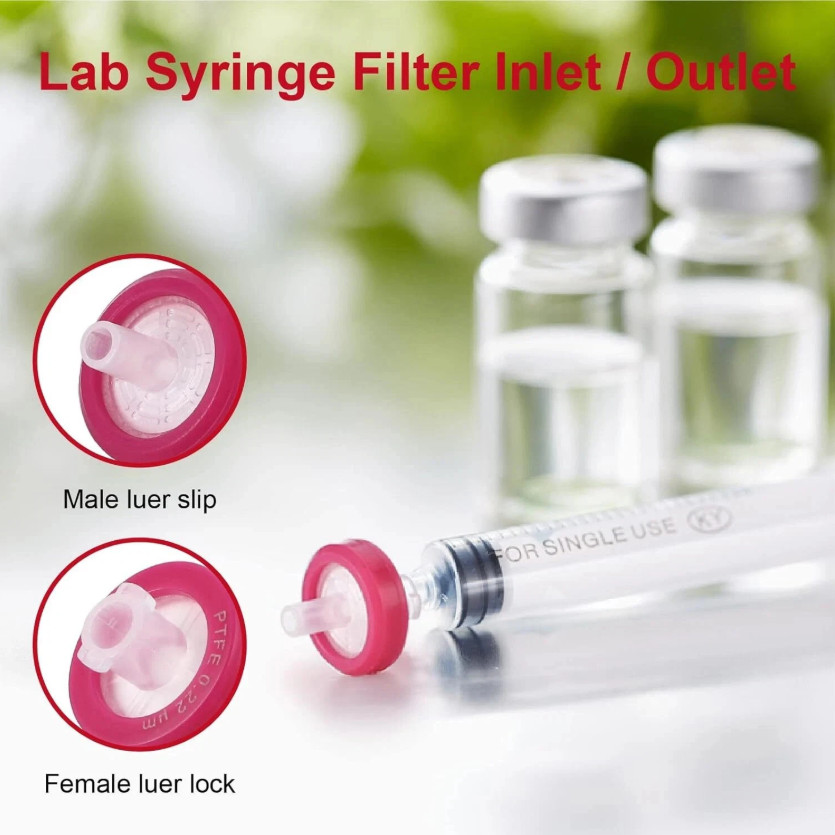 100PCS PTFE Syringe Filter 0.22µm 13mm Sterile Hydrophobic Filtration PTFE, New