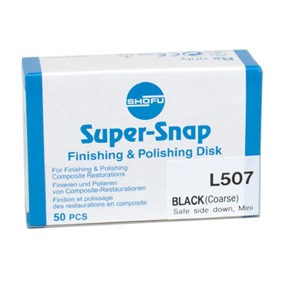 50 Disc Pack L507 BLACK COARSE SHOFU Super Snap Composite Finishing & Polishing