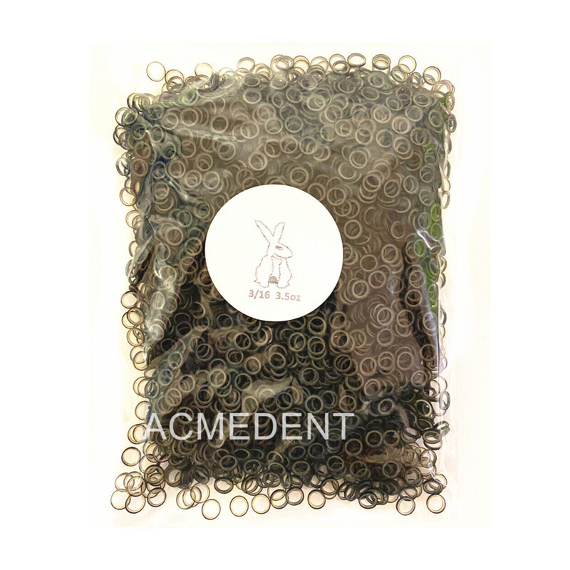 2 Pack Dental Orthodontic Elastics Elastic Bands Black 3.5OZ 1/8 3/16 1/4 5/16