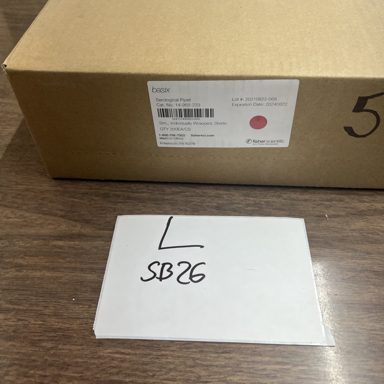CASE OF 200 FISHER SCIENTIFIC 14-955-233 BASIX SEROLOGICAL PIPET 5ml STERLIE