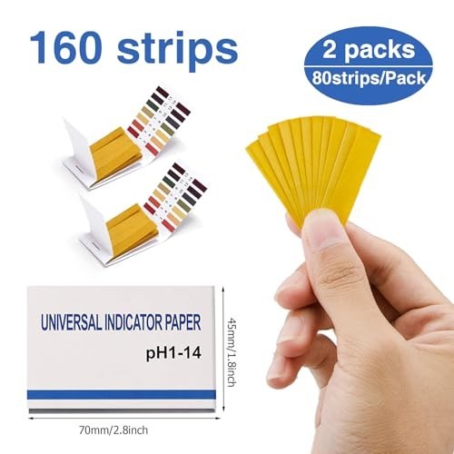 2 Pack pH Test Strips 160 Strips Universal 1-14 Litmus Paper Water Soil