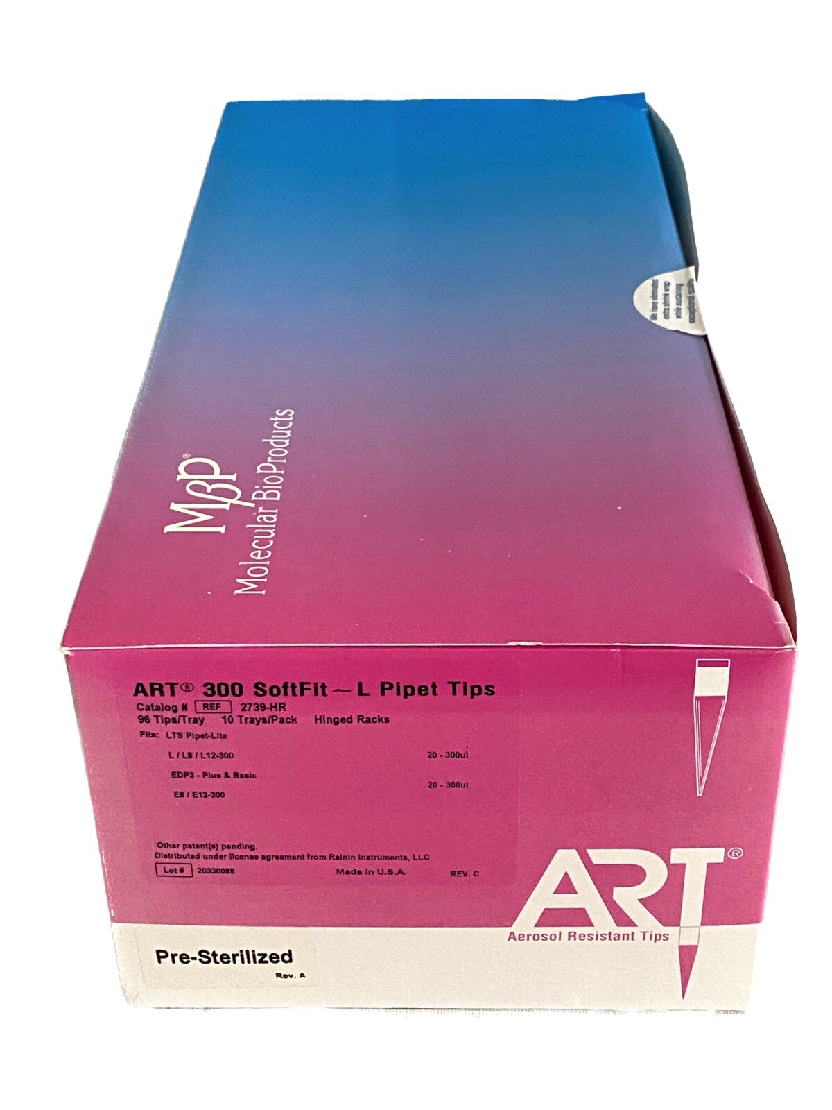 (960) RAININ ART 300uL SoftFit-L Filtered Pipet Tips PCR 2739-HR