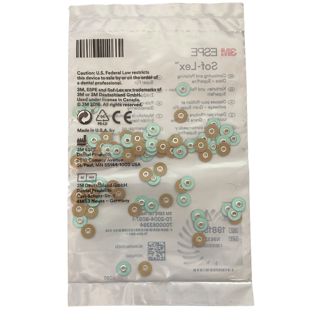 3M Sof-Lex Soflex Discs 1981SF Super Fine 3/8″ 9.5mm Dental Polishing Pack of 85