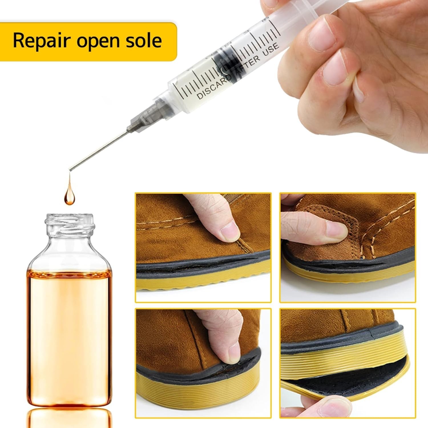 Glue Applicator Syringe with Blunt Tip Needle and Cap, for Liquid, Glue, Ink, Pe