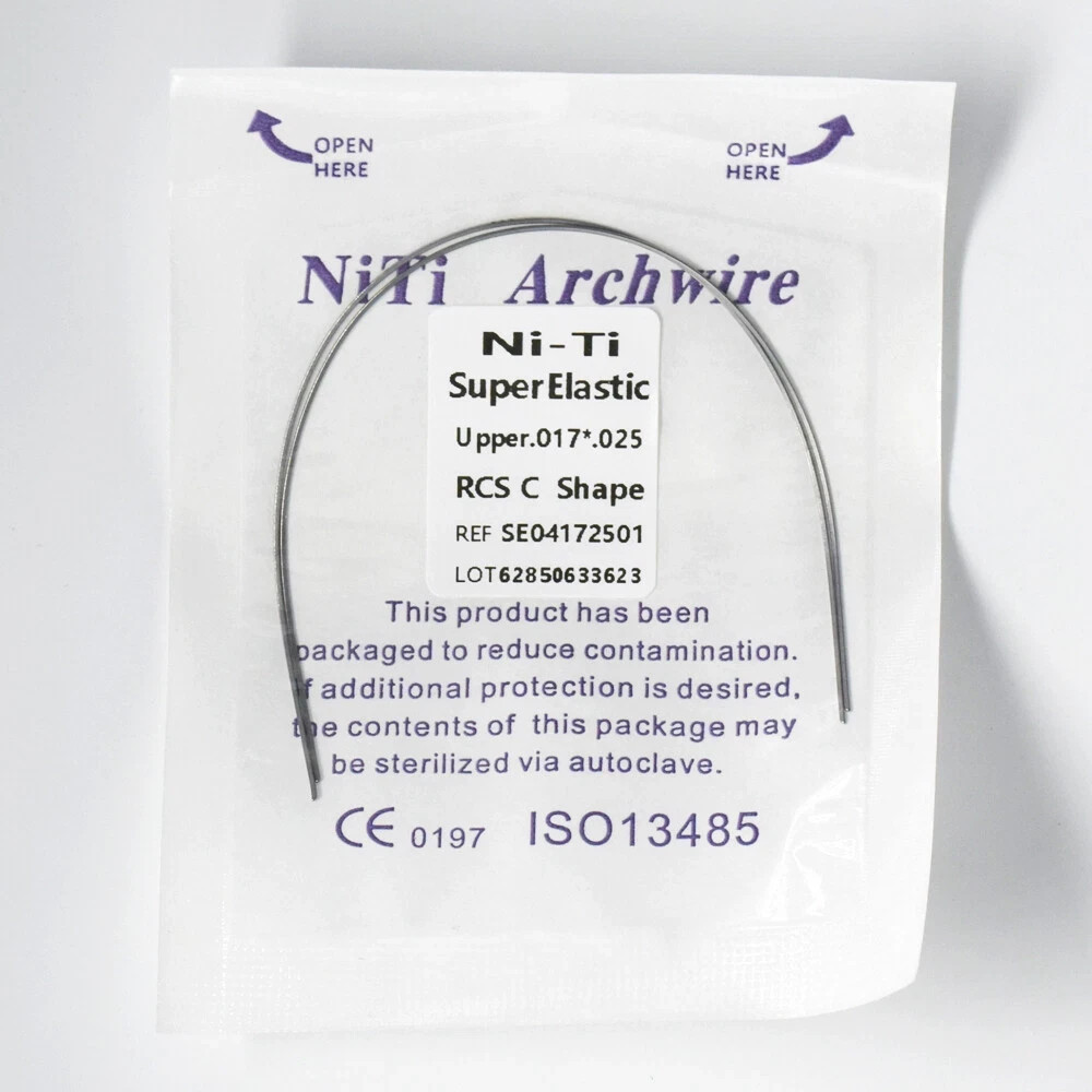 2 Pcs/Pack Ortho Dental Arch Wire Super Elastic Niti Reverse Curve Rectangular