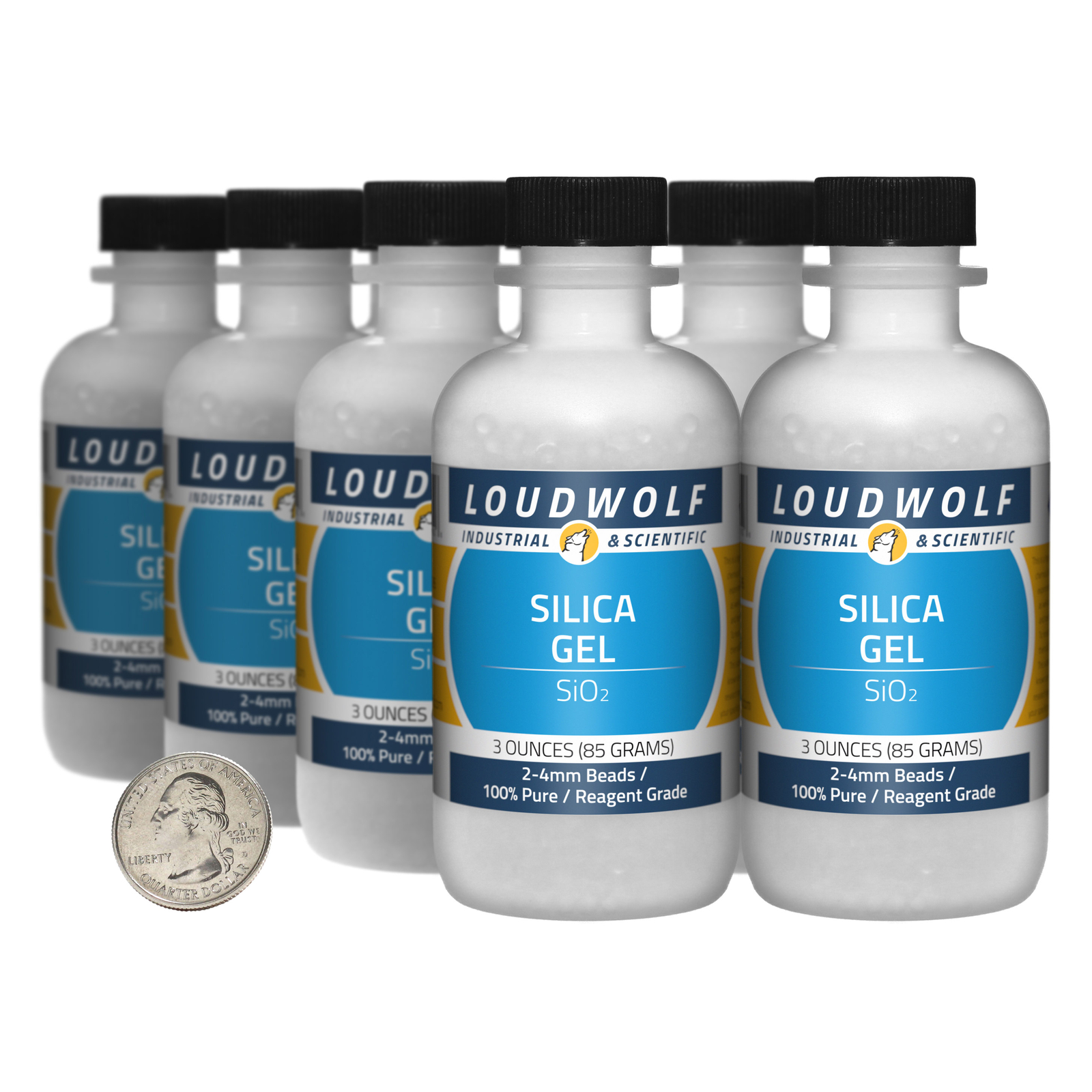 Silica Gel / 1.5 Pounds / 8 Bottles / 100% Pure Reagent Grade / 2-4mm Beads