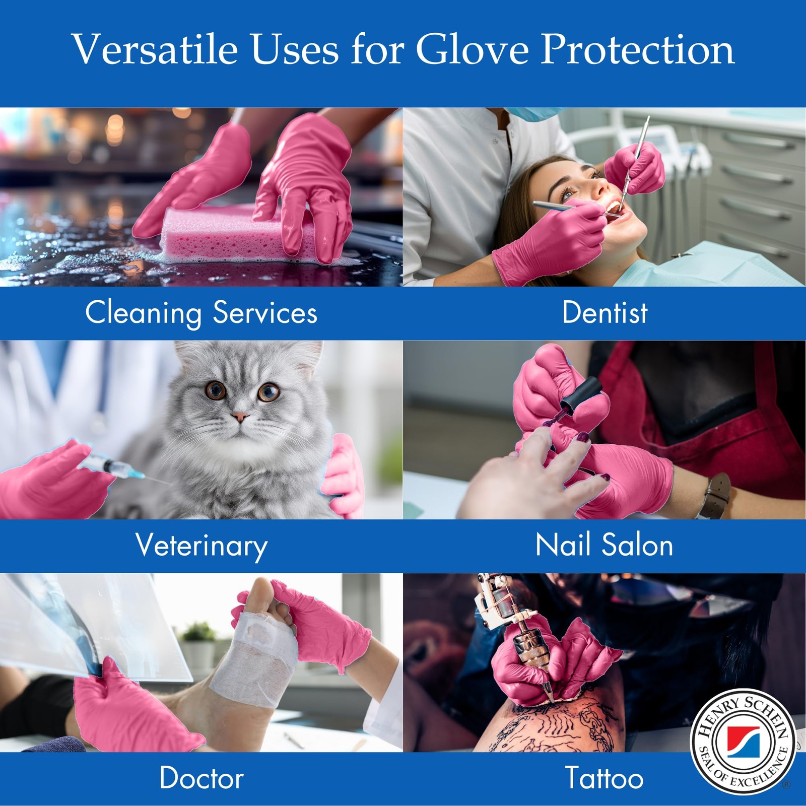 Criterion Nitrile Exam Gloves, Magenta Pink, 200/, Medium, Latex-, -, Soothin…