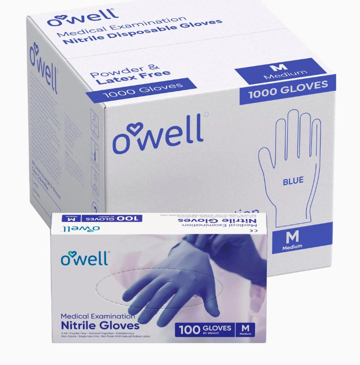 Disposable Medical Exam Nitrile Gloves Blue 100 Count Box Medical Grade Medium