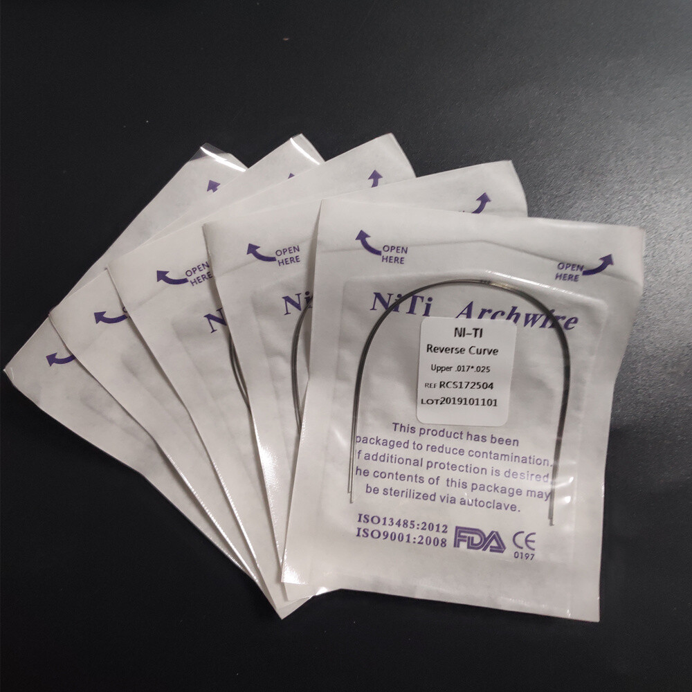 10 Packs Reverse Curve Niti Rectangular Arch Wire Orthodontic Bows Arcs Oval