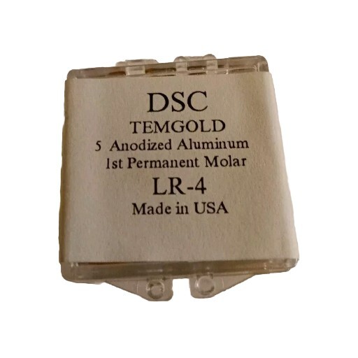 DSC Dental 1st Permanent Molar TEMGOLD 5/Pk ANODIZED ALUMINUM USA LR-4
