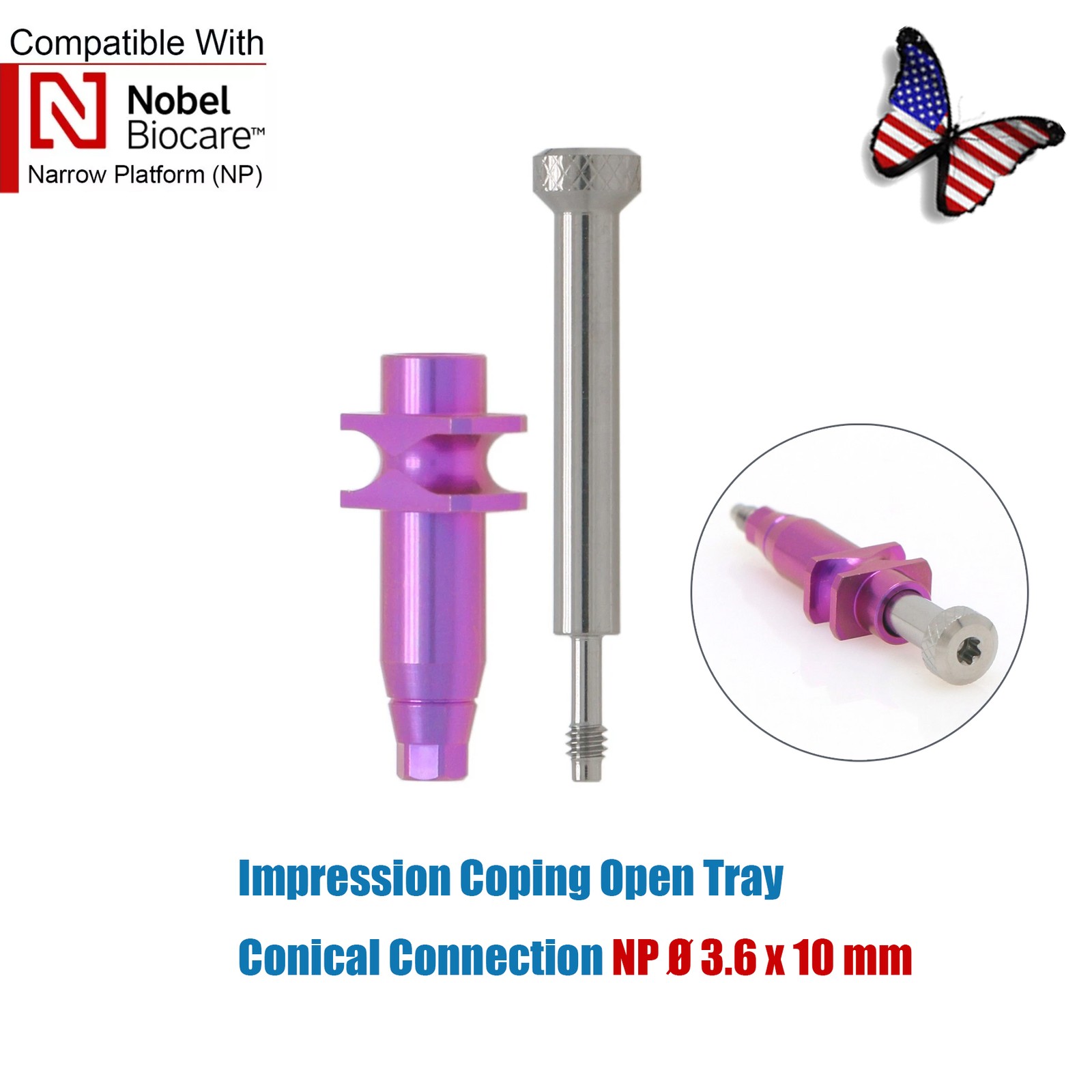 US Implant Nobel Biocare Hex Healing/Impression Coping/ScanBody/Locator Abutment