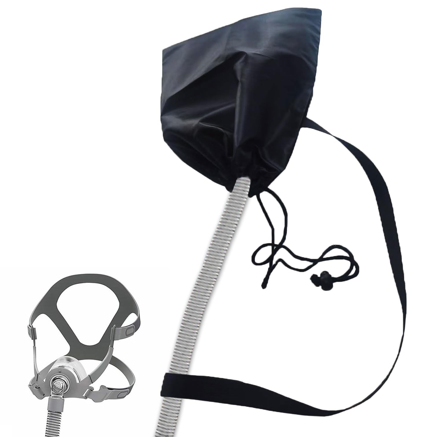 CPAP Mask Cover with Strap for Bipap Headgear Protector Protective Dust Black