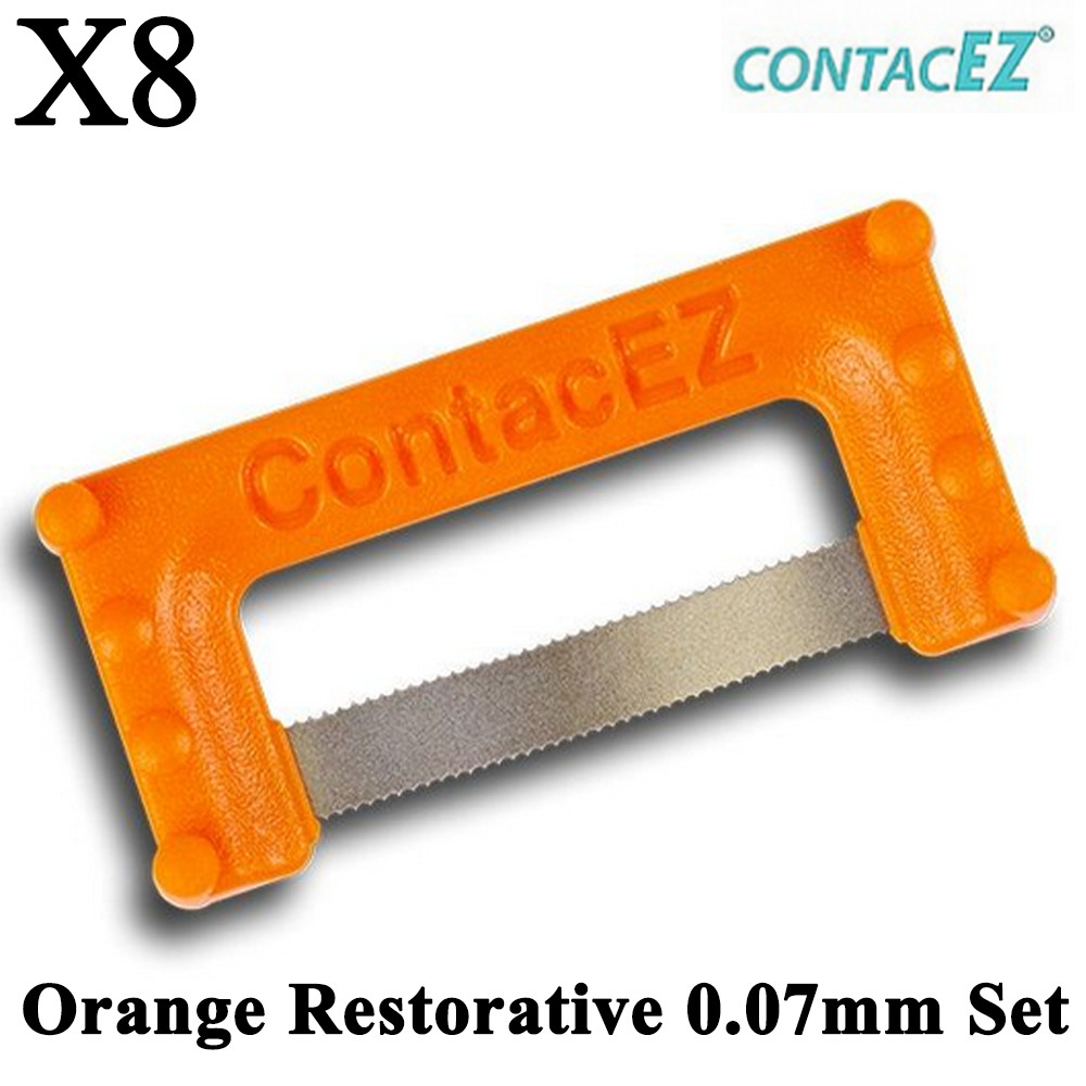 8pcs Dental ContacEZ Orange Restorative 0.07mm Set Proximal Contact Adjuster