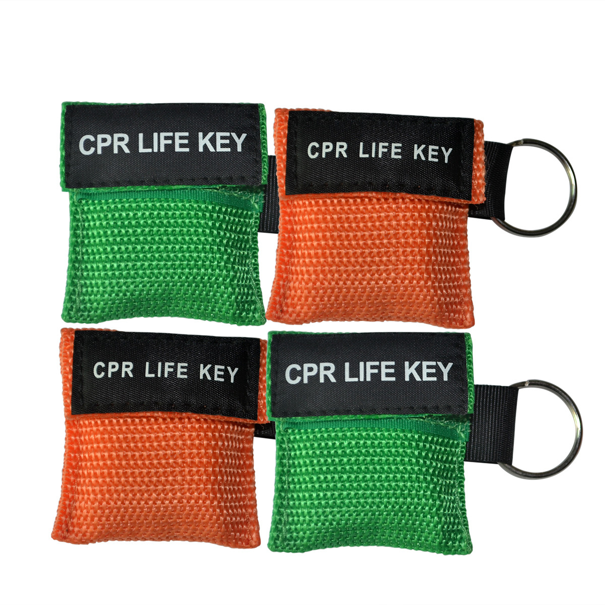 120 X CPR Random Colors Transparent CPR Mask CPR FACE Shield Nylon Keychain Bags