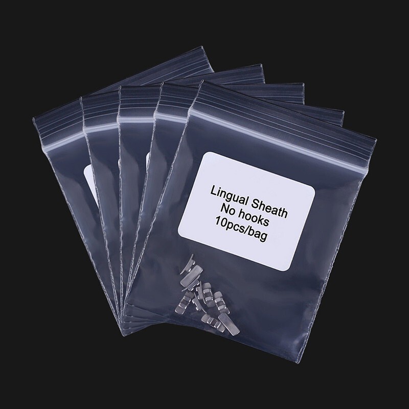 5 Packs New Orthodontic Accessory Dental Metal Lingual Sheath No Hook Bondable