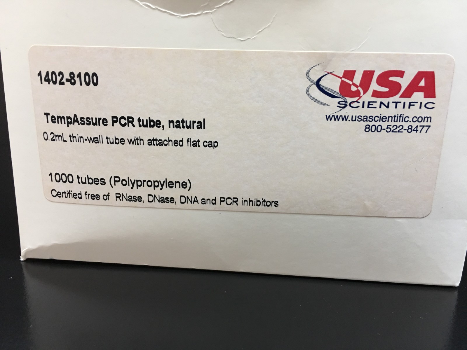 USA Scientific REF 1402-8100 TempAssure PCR Tube 0.2mL Attached Flat Cap