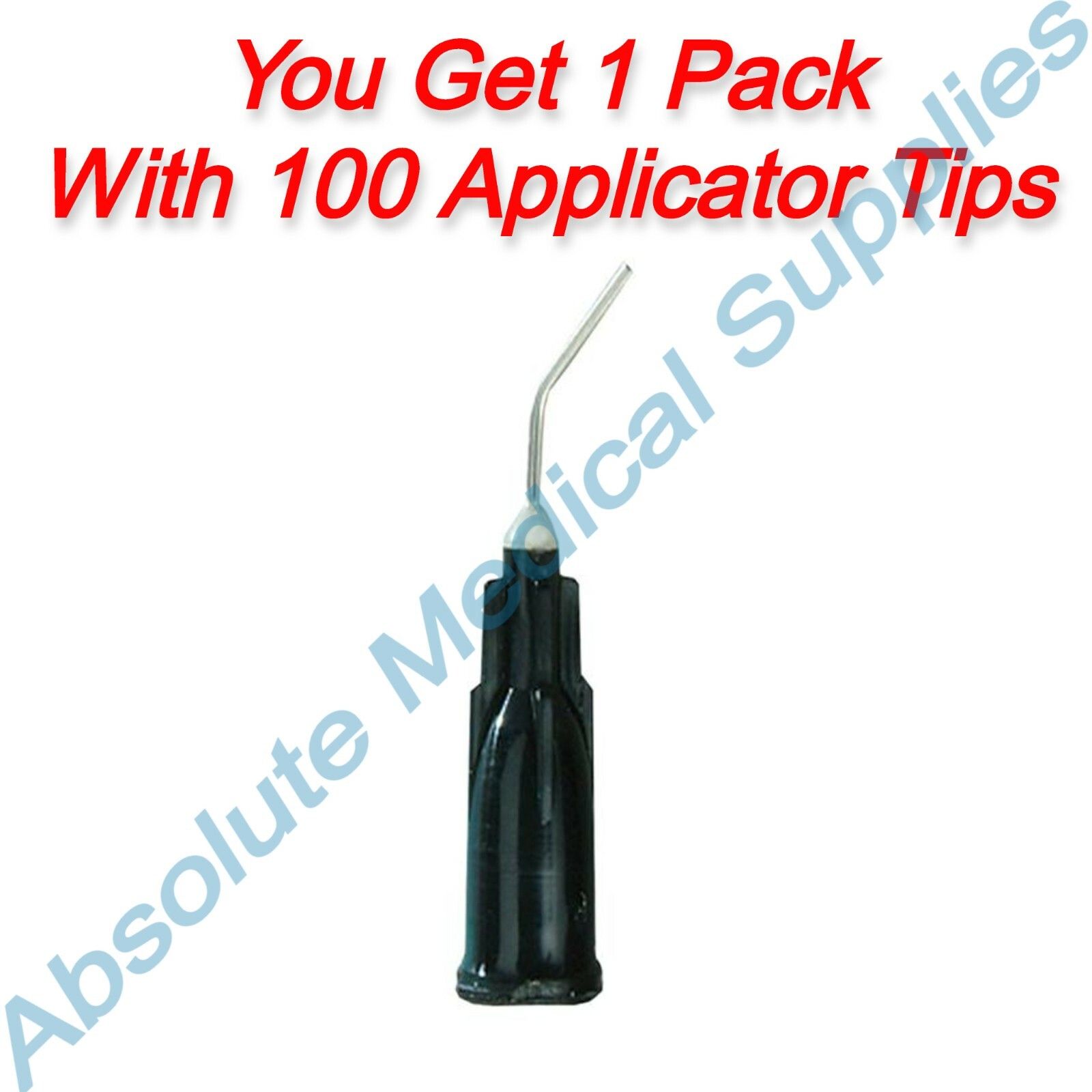 *100-Pieces* Vista Apex Pre Bent Applicator Tips Opaque Black 22 ga 315322