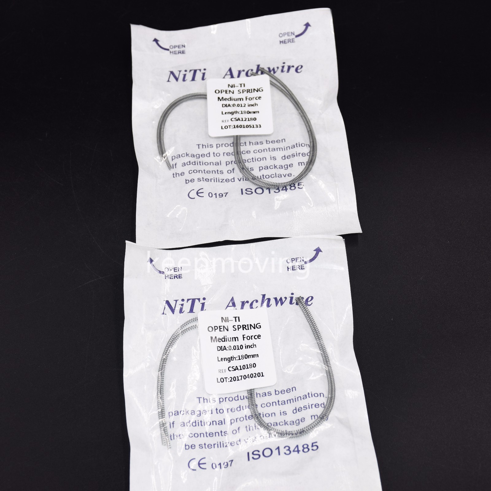 2 Pcs/pack Dental Orthodontic Open Coil Spring 0.010/0.012*180mm Niti Alloy