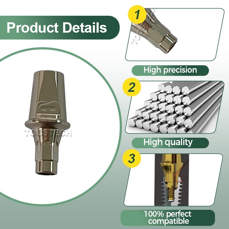 1/6/10/20pcs Titanium straight abutment fits to Megagen Blue diamond NC/RC