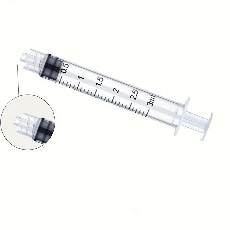 5x 3mL Disposable Syringe Luer Lock Tip Liquid Medical Plastic 3cc