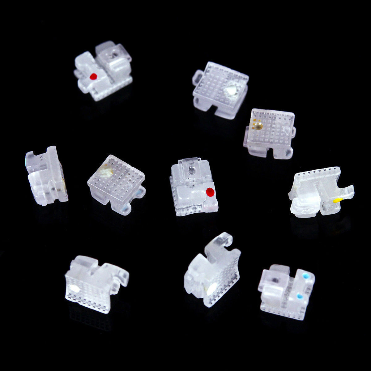 Dental ORMAER Ortho Self-Ligating Ceramic Brackets Roth/MBT 022 345 Hooks Clear