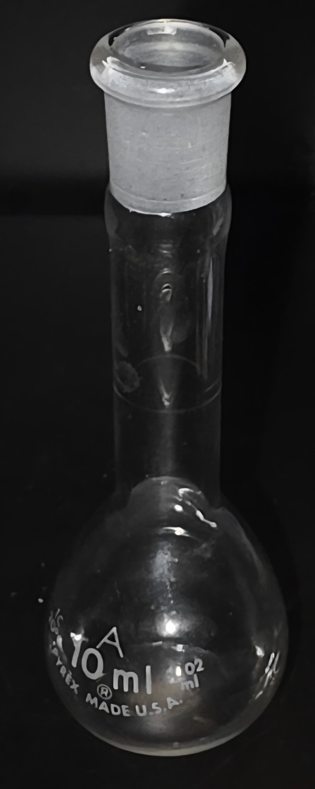 Vintage Pyrex 10ml Volumetric Flask Class A TC 20C Made in USA Lab Glass No. 9