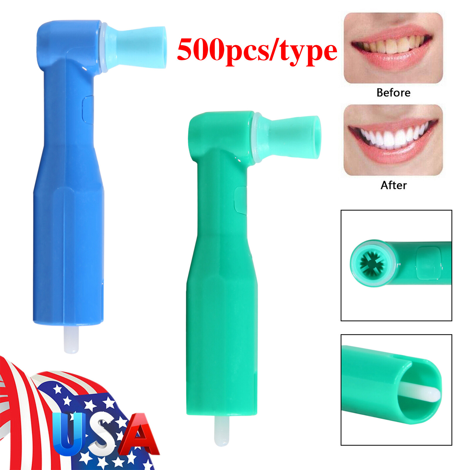 Dental Disposable Prophy Angles Cup Latex Free 90° 500pcs Regular Polishing Cups