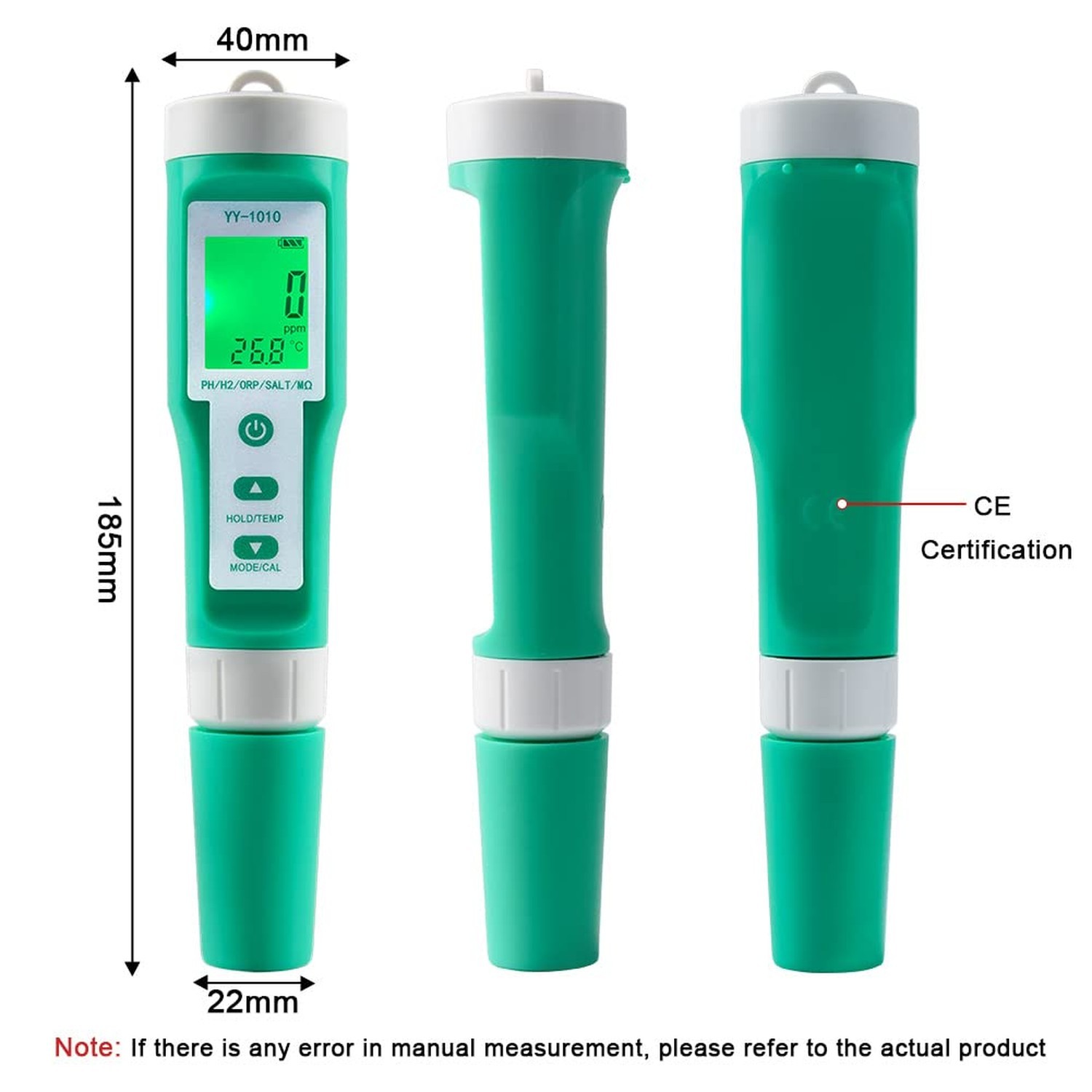 Hydrogen Water Tester 10 in 1 Resistivity/Fertility/H2/pH/TDS/EC/ORP/S.G/Salt…