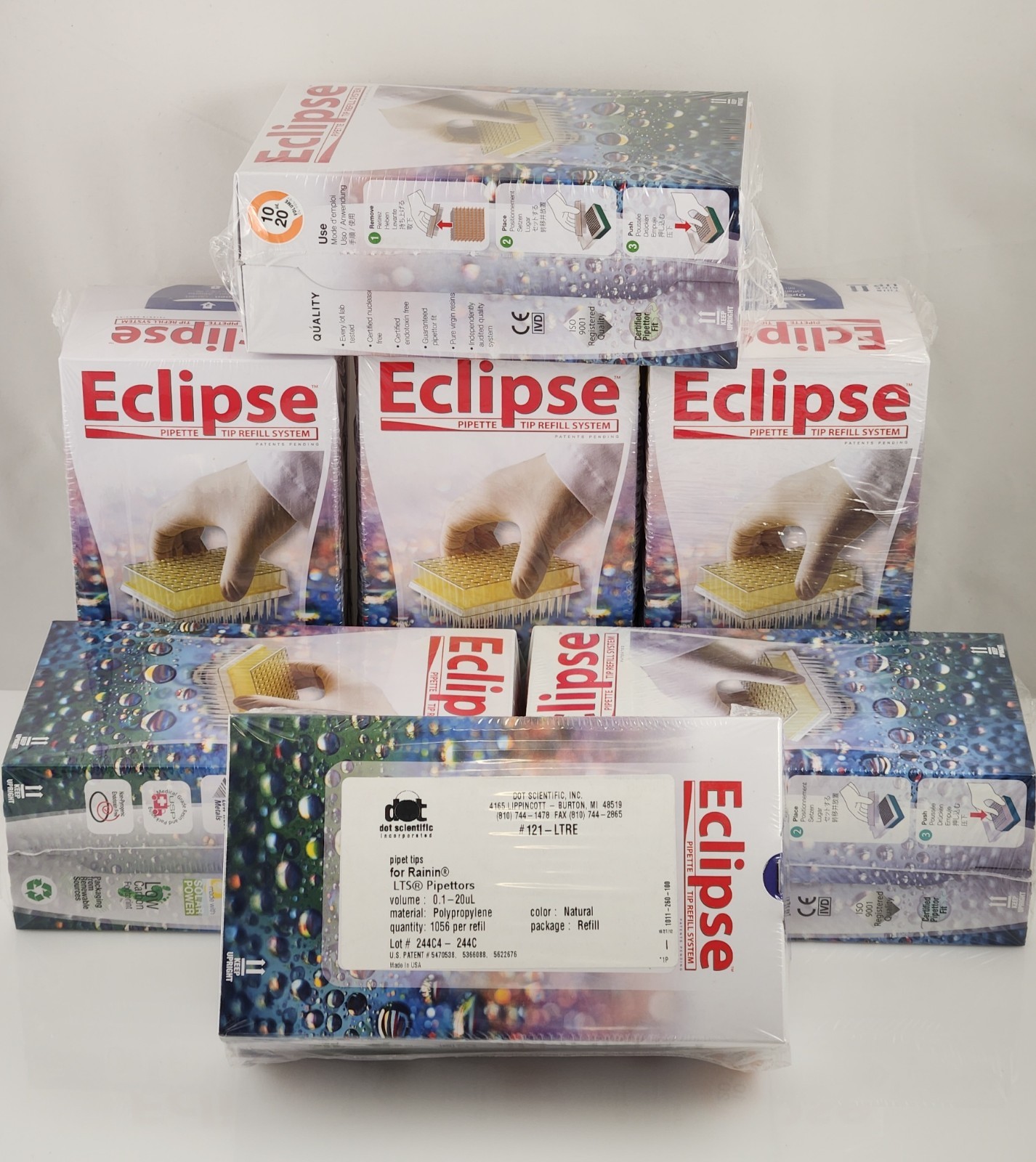 Labcon Eclipse 20ul Pipette Tip Refill for Rainin LTS Pipettors, 8 refill boxes