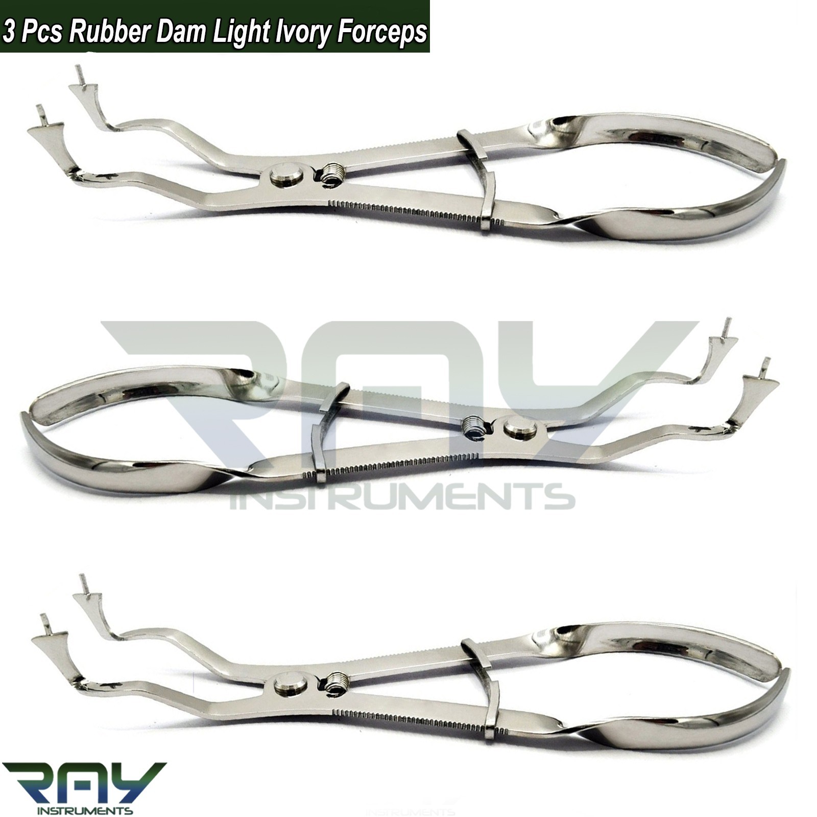 Dental Endodontic Rubber Dam Light Ivory Clamps Forceps Restorative Instruments