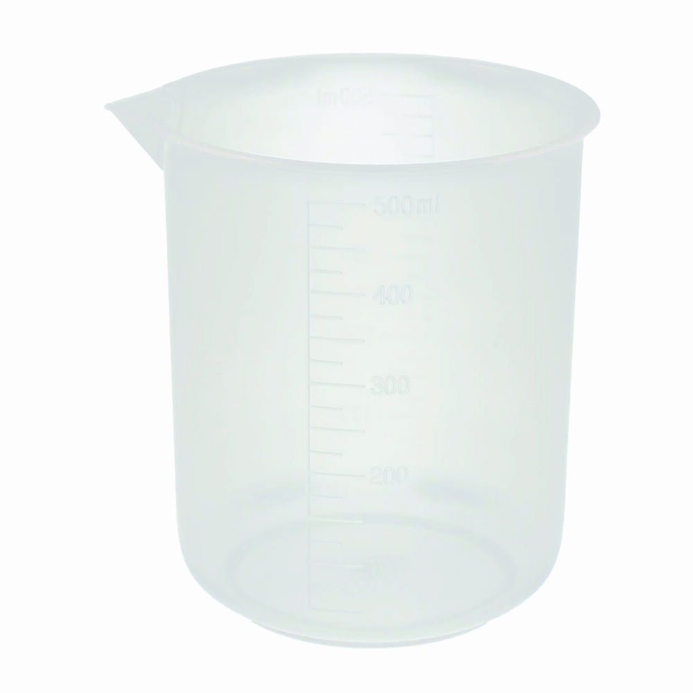 500ml Plastic Beakers, Molded Graduations (Case 36)